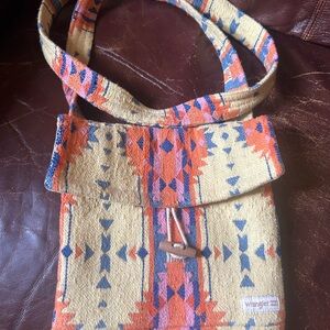 Wrangler Orange and Blue Patterned Crossbody Bag